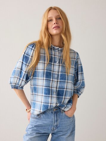 Summum Woman Blouse indigo check