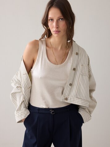 Summum Woman Rib tanktop cotton alpaca