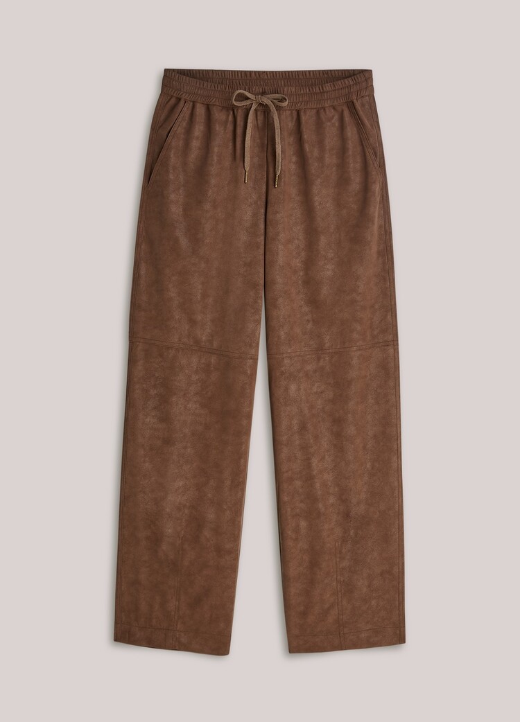 Summum Woman Trousers suedine leather coffee Summum Woman