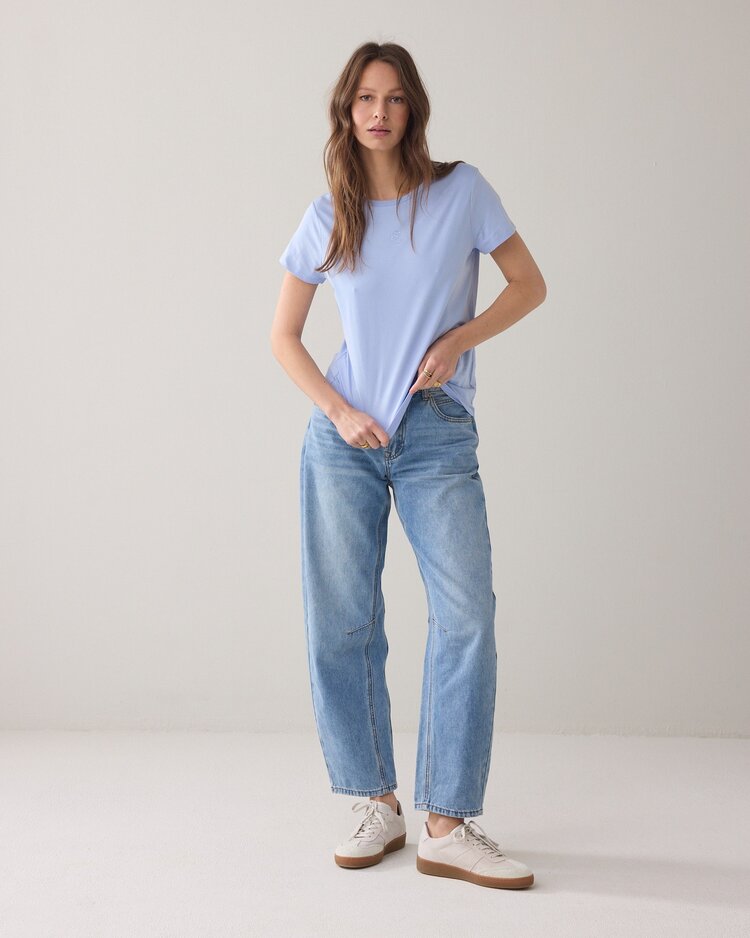 Summum Woman Top basic rhinestone soft blue Summum Woman