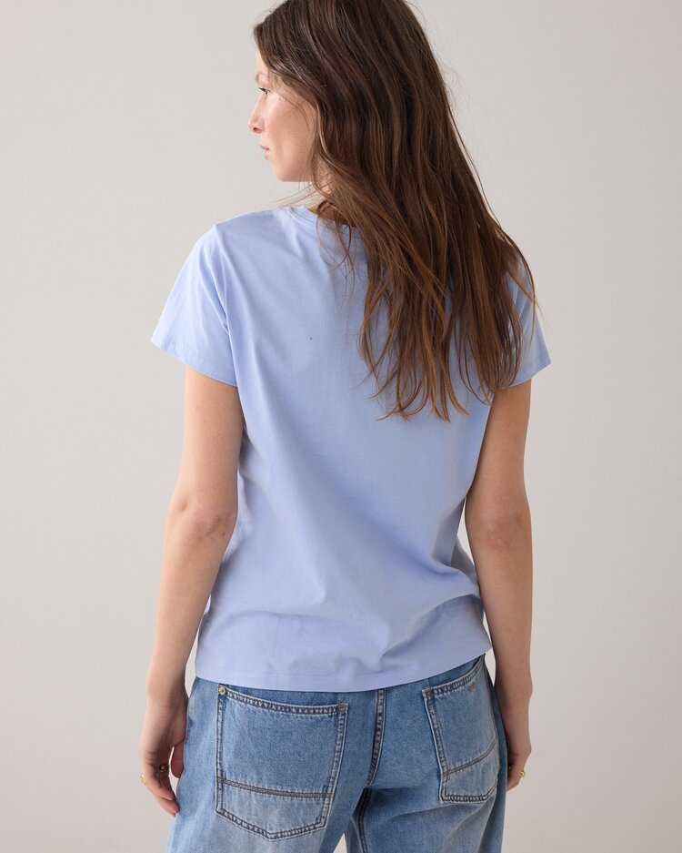 Summum Woman Top basic rhinestone soft blue Summum Woman