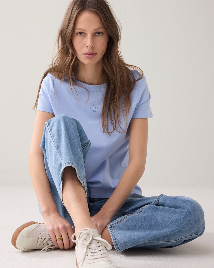 Summum Woman Top basic rhinestone soft blue Summum Woman