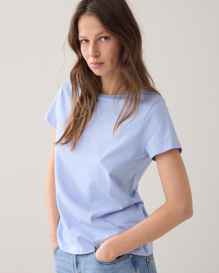 Summum Woman Top basic rhinestone soft blue Summum Woman