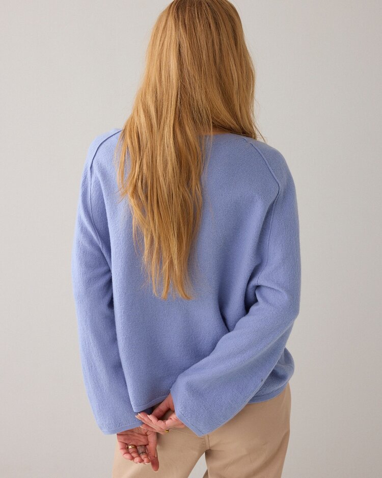 Summum Woman Sweater light weight boiled merino soft blue Summum Woman