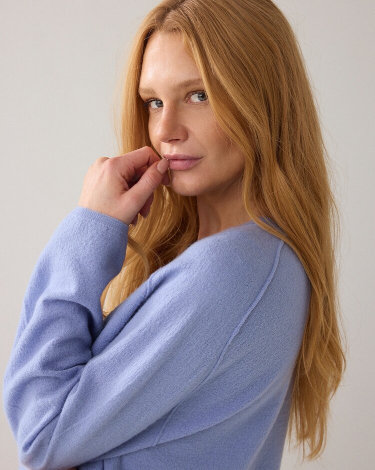 Summum Woman Sweater light weight boiled merino soft blue Summum Woman