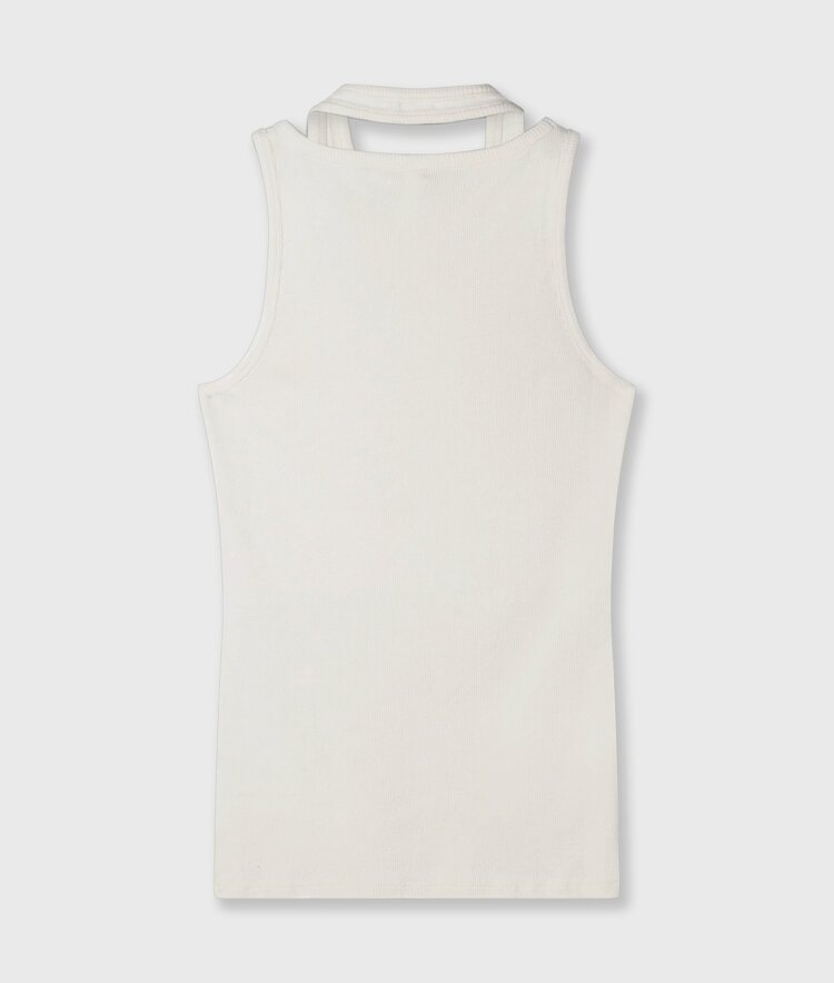 10DAYS A-symmetric rib top ecru 10Days