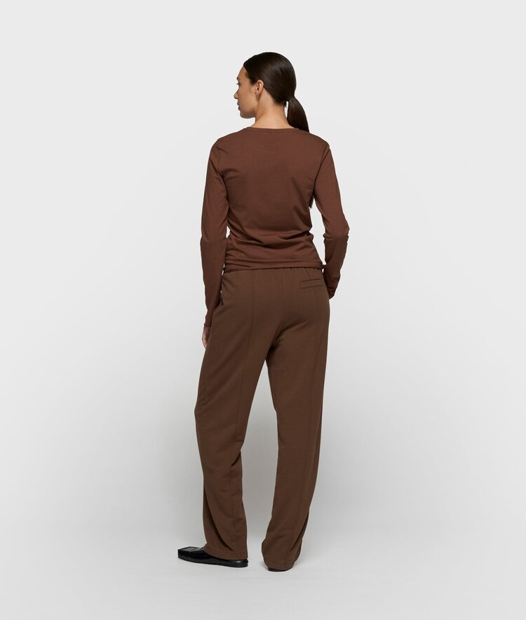 10DAYS Slim long sleeve tee dark truffle 10Days