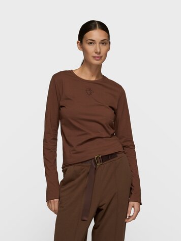 10DAYS Slim long sleeve tee dark truffle