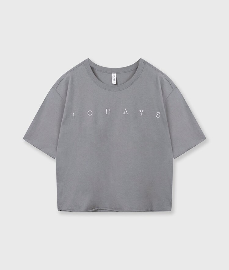 10DAYS Short sleeve tee logo light graphite 10Days