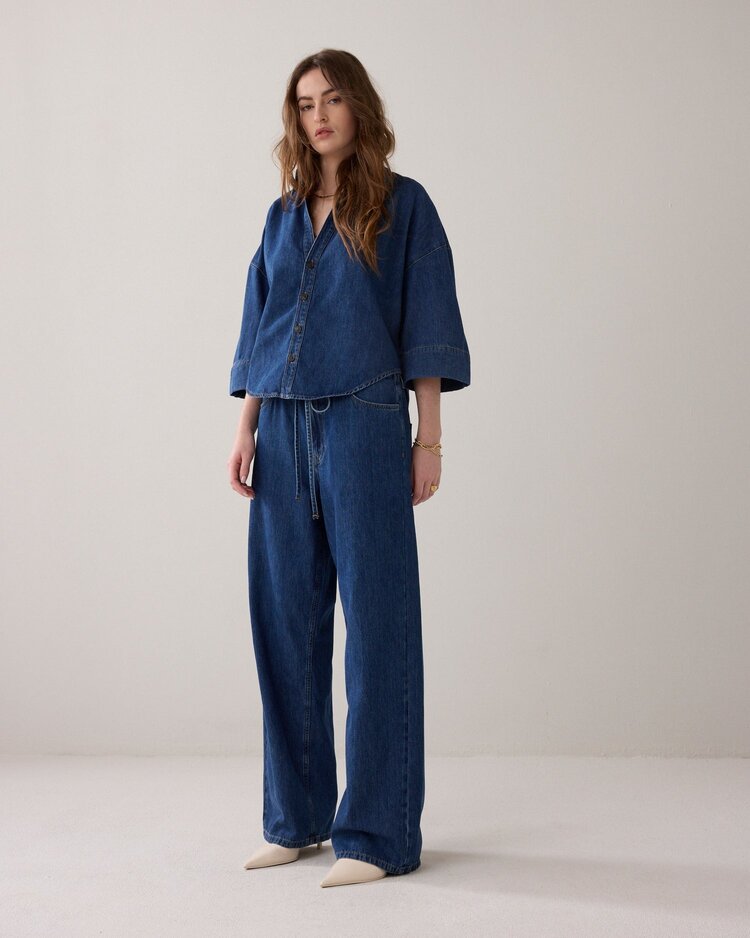 Summum Woman Blouse denim kimono light cotton twill Summum Woman