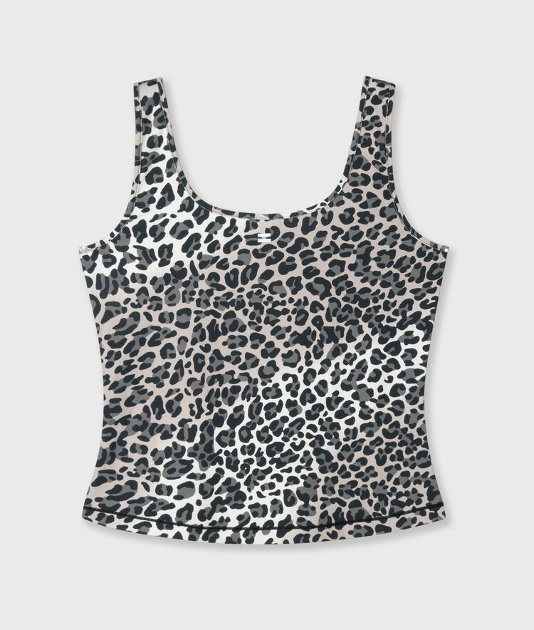 10DAYS Slimfit tanktop leopard ecru 10Days