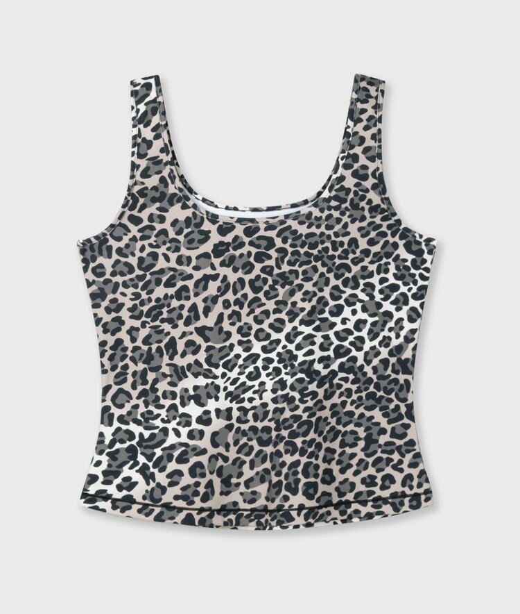 10DAYS Slimfit tanktop leopard ecru 10Days