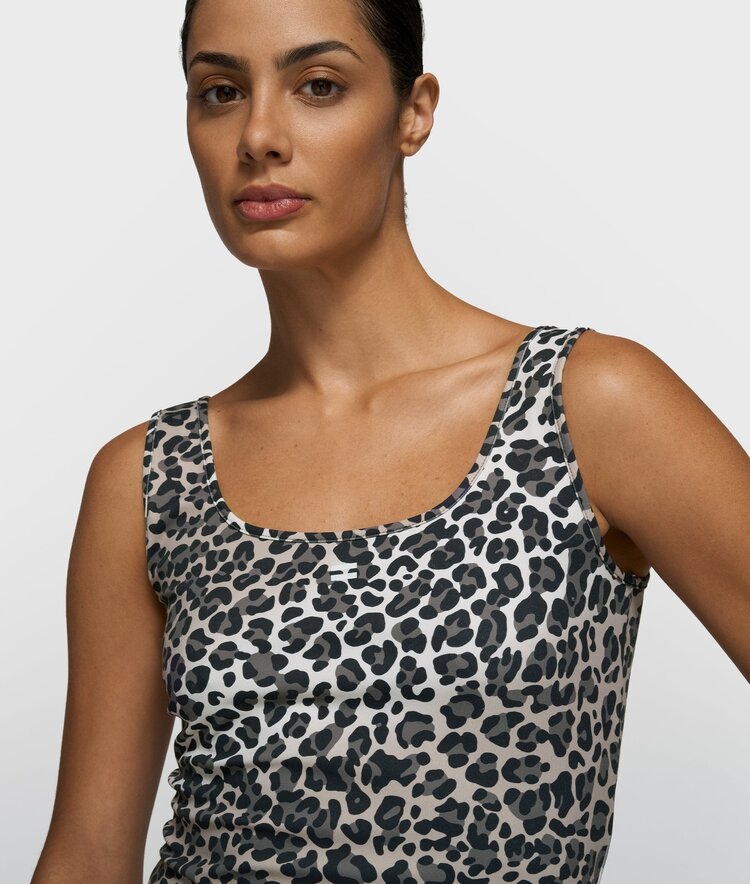 10DAYS Slimfit tanktop leopard ecru 10Days