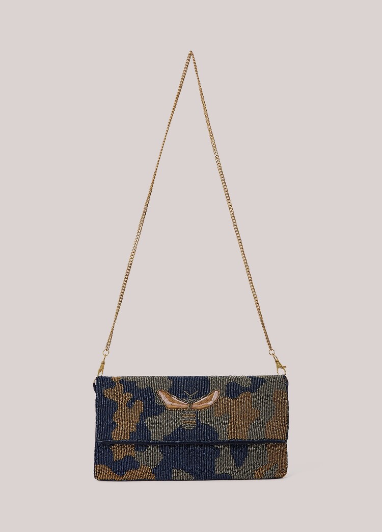 Summum Woman Bag beaded clutch midnight blue Summum Woman