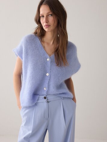 Summum Woman Spencer in mohair blend soft blue