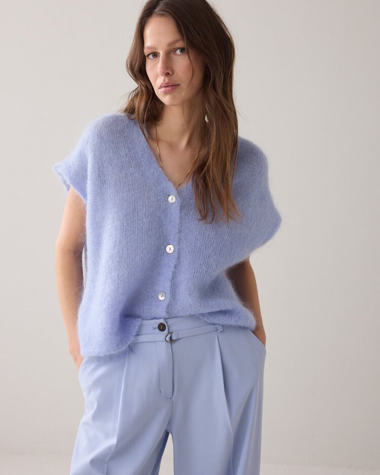 Summum Woman Spencer in mohair blend soft blue Summum Woman