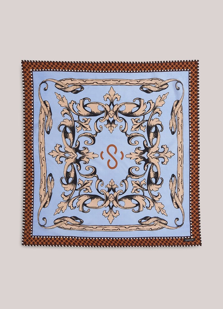 Summum Woman Scarf satin small soft blue Summum Woman