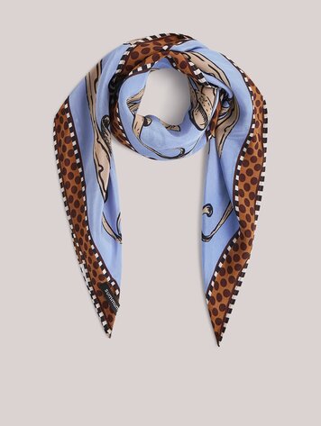 Summum Woman Scarf satin small soft blue
