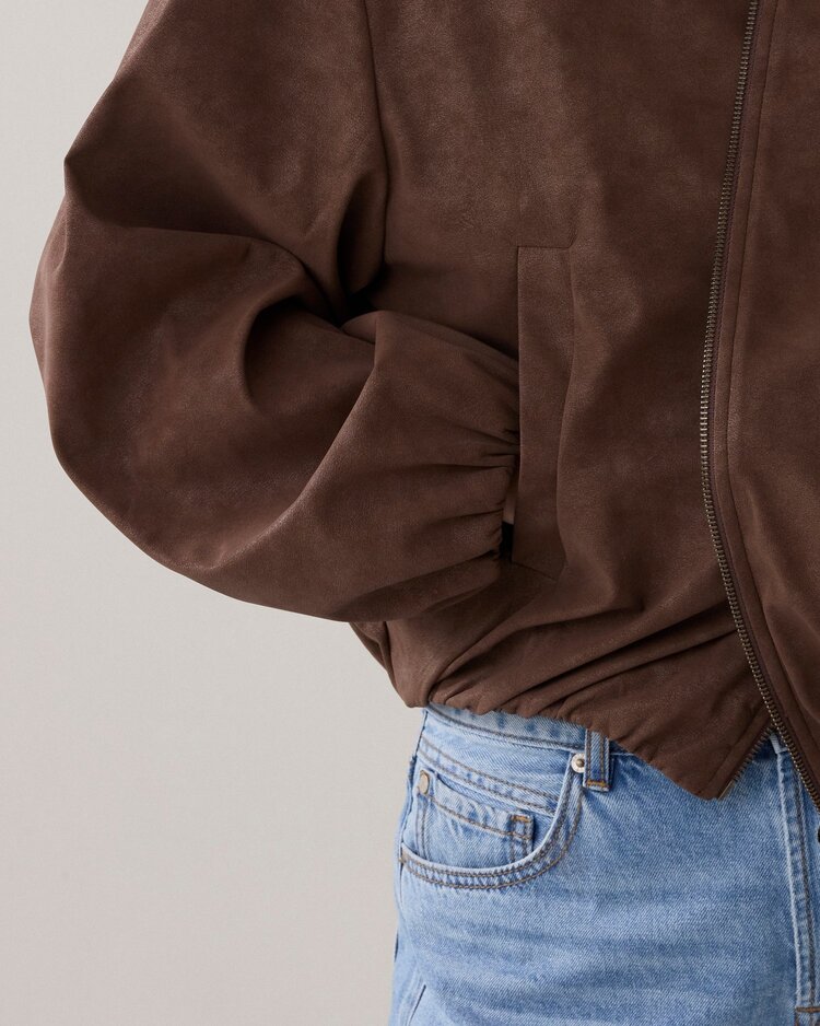 Summum Woman Jacket suedine leather coffee Summum Woman