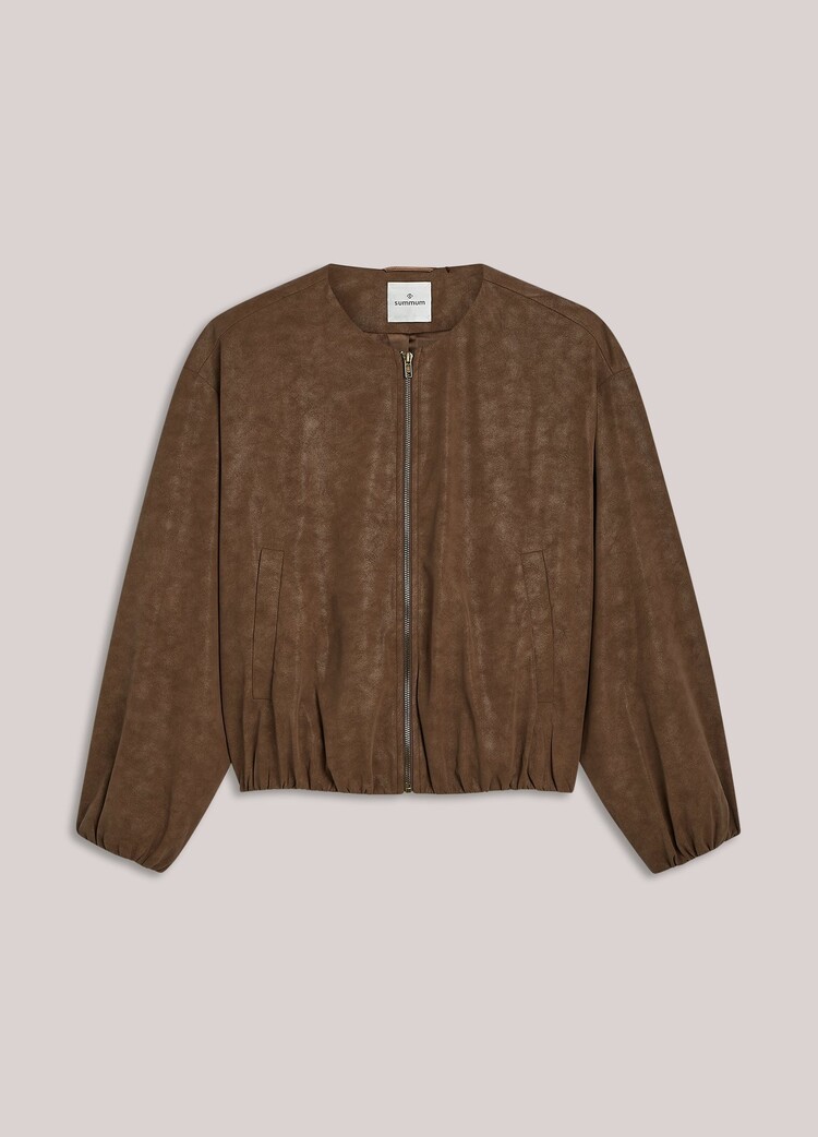 Summum Woman Jacket suedine leather coffee Summum Woman