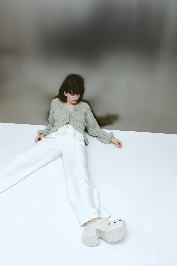 Inti Knitwear Zita cardigan pistacchio Inti Knitwear