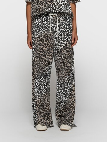 10DAYS Soft scuba pants leopard ecru