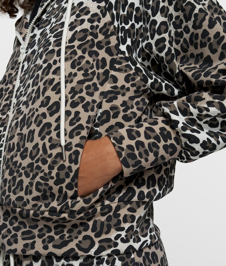 10DAYS Soft scuba hoodie leopard ecru 10Days
