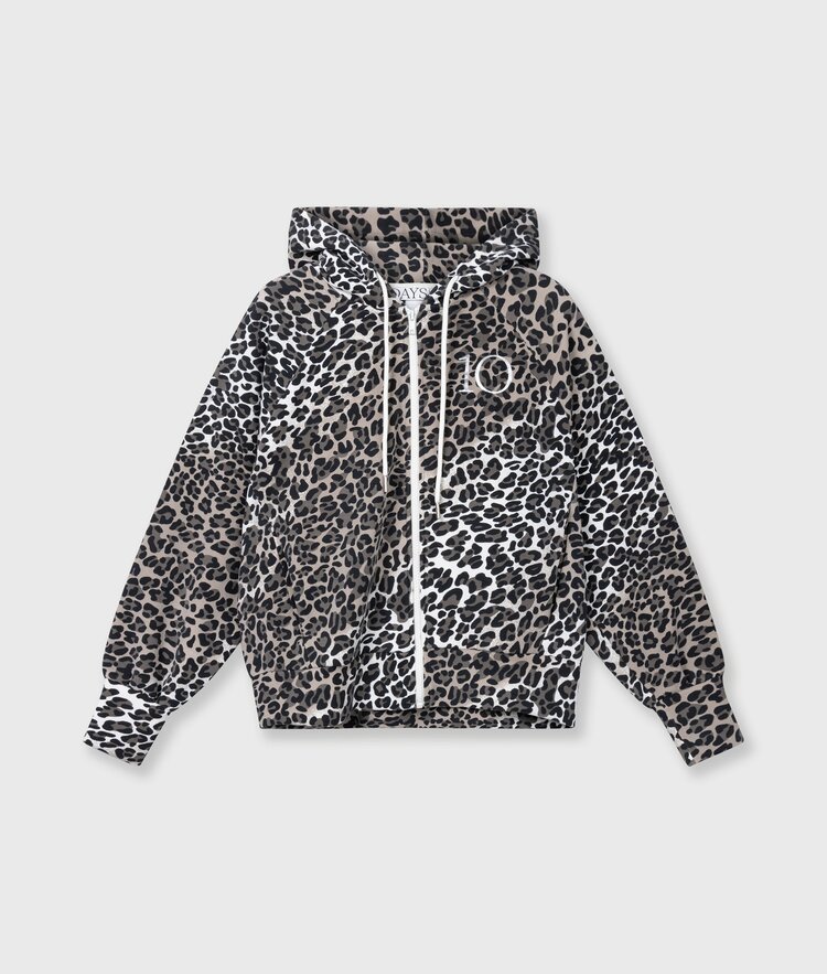 10DAYS Soft scuba hoodie leopard ecru 10Days