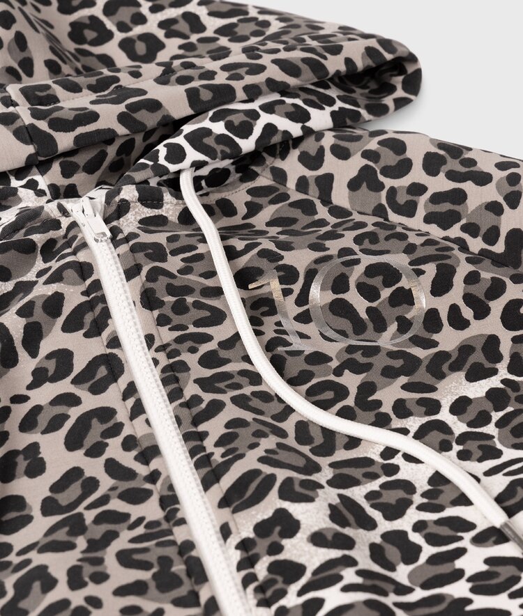 10DAYS Soft scuba hoodie leopard ecru 10Days