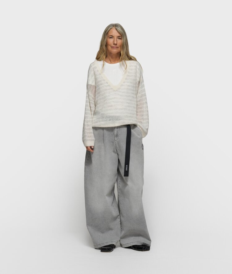 10DAYS Wide pants jog grey wash denim 10Days