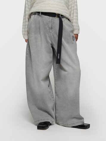 10DAYS Wide pants jog grey wash denim