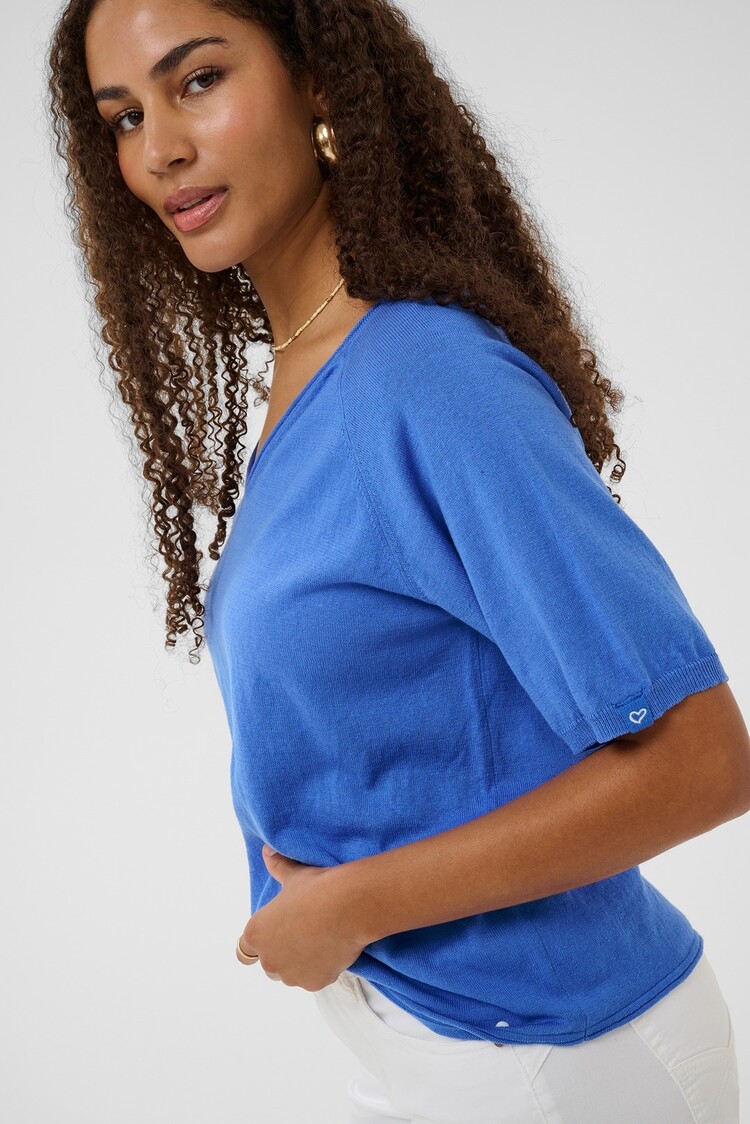 Cream Romane knit blouse palace blue Cream