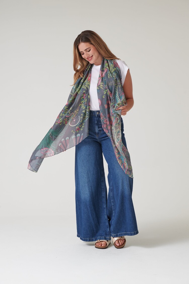 One Hundred Stars Scarf Boho Garden Grey One Hundred Stars