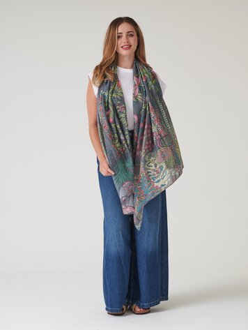 One Hundred Stars Scarf Boho Garden Grey
