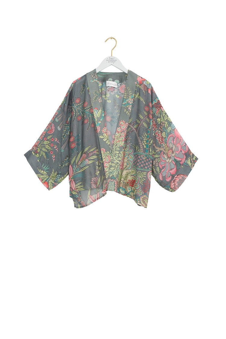 One Hundred Stars Kimono Boho Garden Grey One Hundred Stars