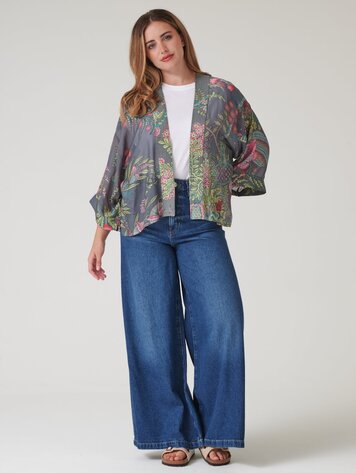 One Hundred Stars Kimono Boho Garden Grey