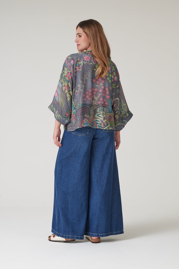 One Hundred Stars Kimono Boho Garden Grey One Hundred Stars