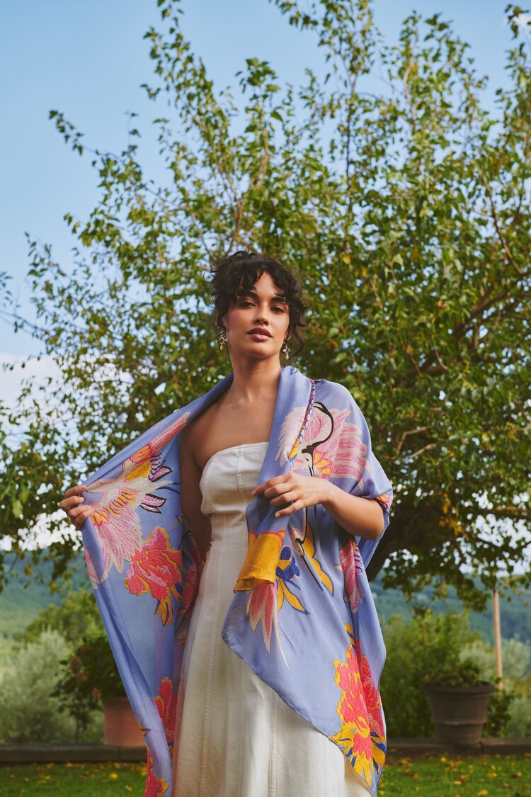 One Hundred Stars Scarf Crane Periwinkle One Hundred Stars