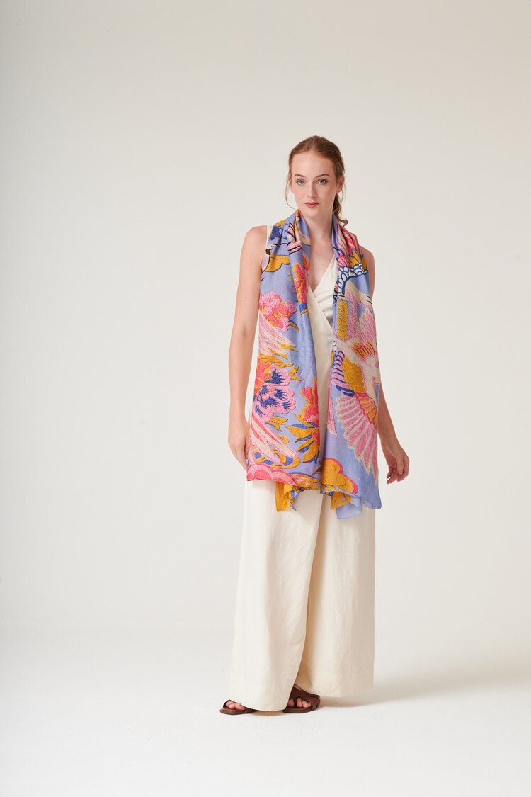 One Hundred Stars Scarf Crane Periwinkle One Hundred Stars