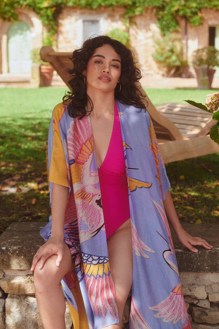 One Hundred Stars Throwover Crane Periwinkle One Hundred Stars