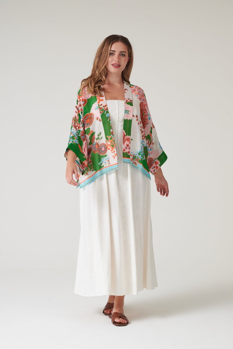 One Hundred Stars Kimono Kitsch Bouquet Green One Hundred Stars