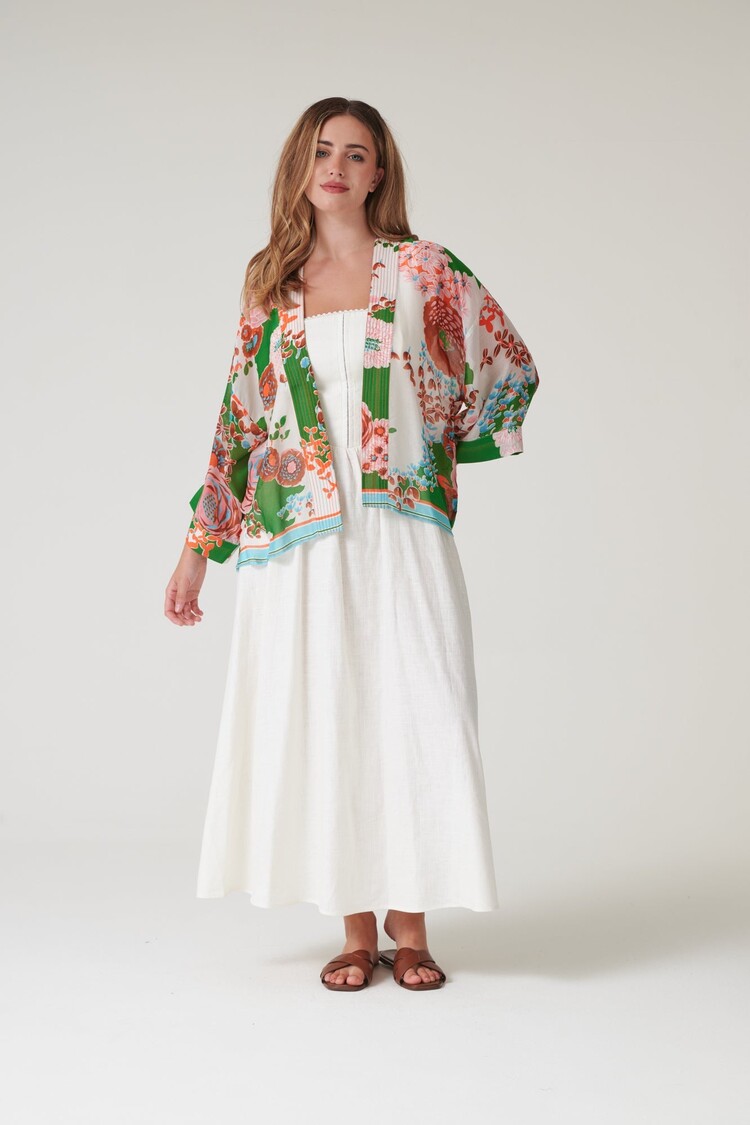 One Hundred Stars Kimono Kitsch Bouquet Green One Hundred Stars