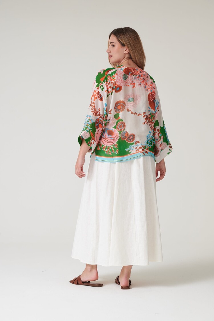 One Hundred Stars Kimono Kitsch Bouquet Green One Hundred Stars