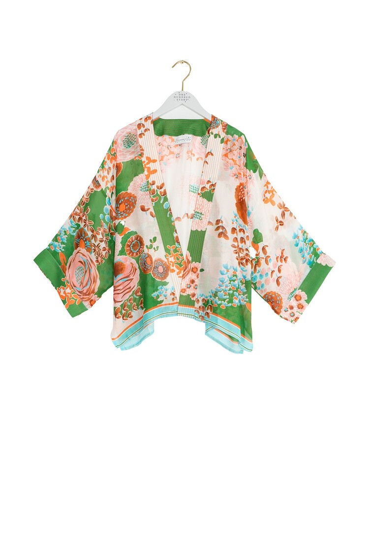 One Hundred Stars Kimono Kitsch Bouquet Green One Hundred Stars