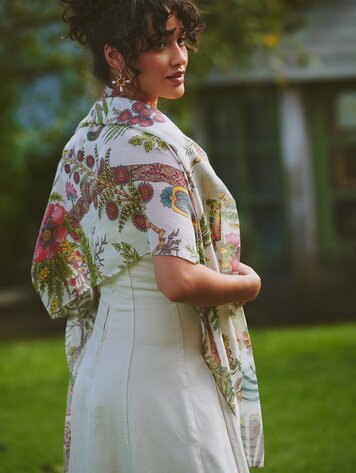 One Hundred Stars Scarf Boho Garden Ecru