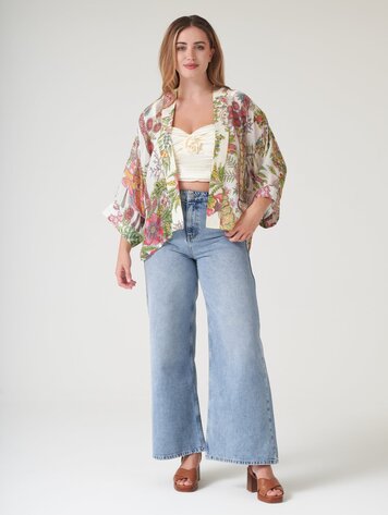 One Hundred Stars Kimono Boho Garden Ecru