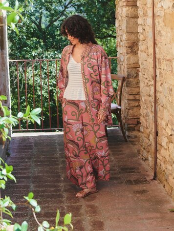 One Hundred Stars Oversized Shirt Giant Kantha Dusk