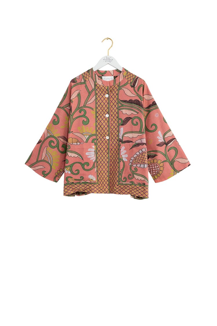 One Hundred Stars Summer Jacket Giant Kantha Dusk One Hundred Stars