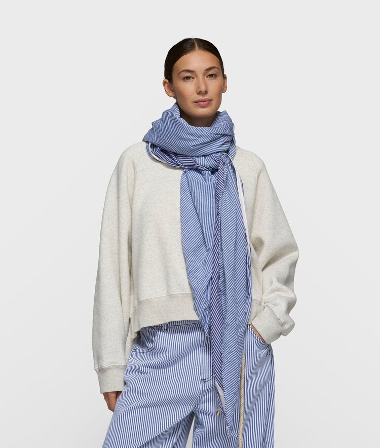 10DAYS Scarf stripes white/blue 10Days