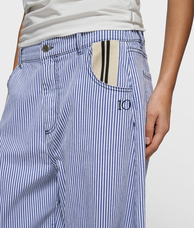 10DAYS Western pants white/blue 10Days
